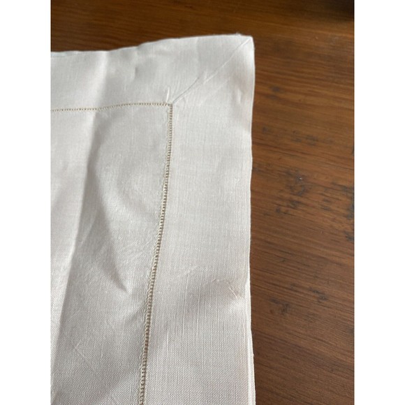 9 Linen placemats hemstitch pale peach pink EC Set Of 9 Machine Washable 19x13 - Picture 4 of 4